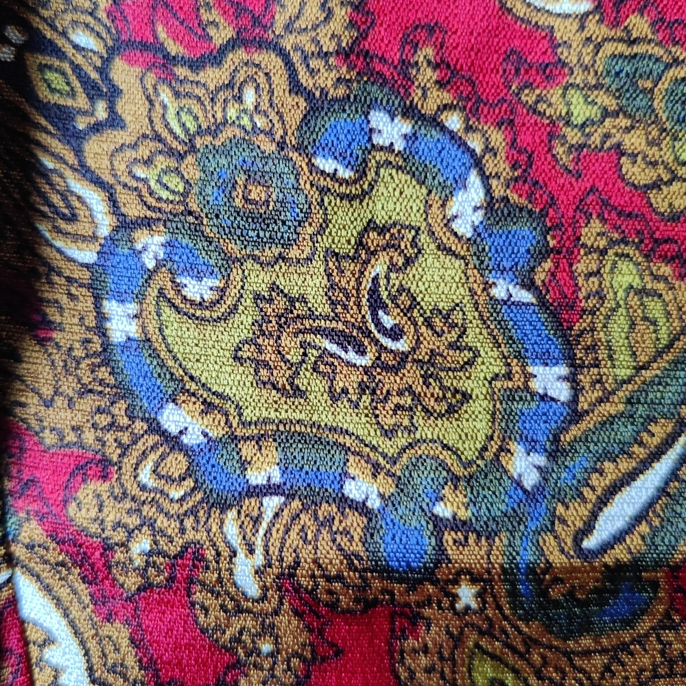 70s Paisley Shirt Women's 38 M Barry Ashley Disco Jewel Tones Psychedelic READ - Picture 12 of 16